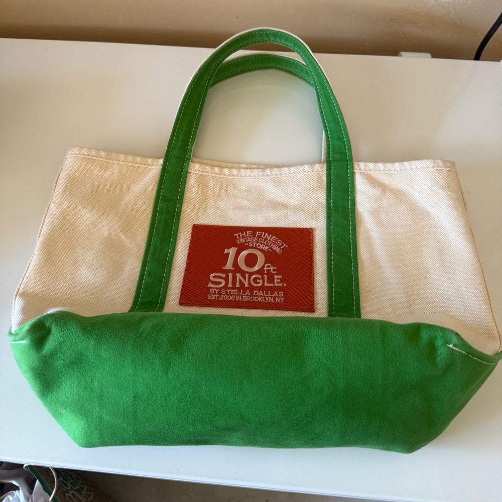 Green and Cream Tote Bag